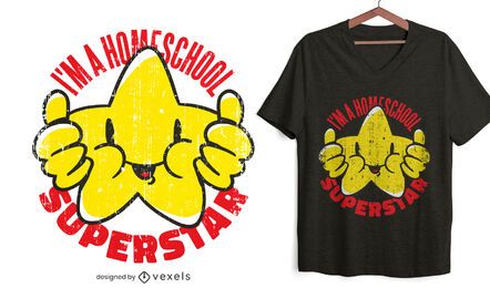 Design de camiseta superstar da escola em casa