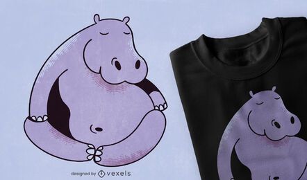Hippo yoga t-shirt design
