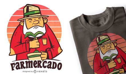 Design de camiseta de fazendeiro abacate