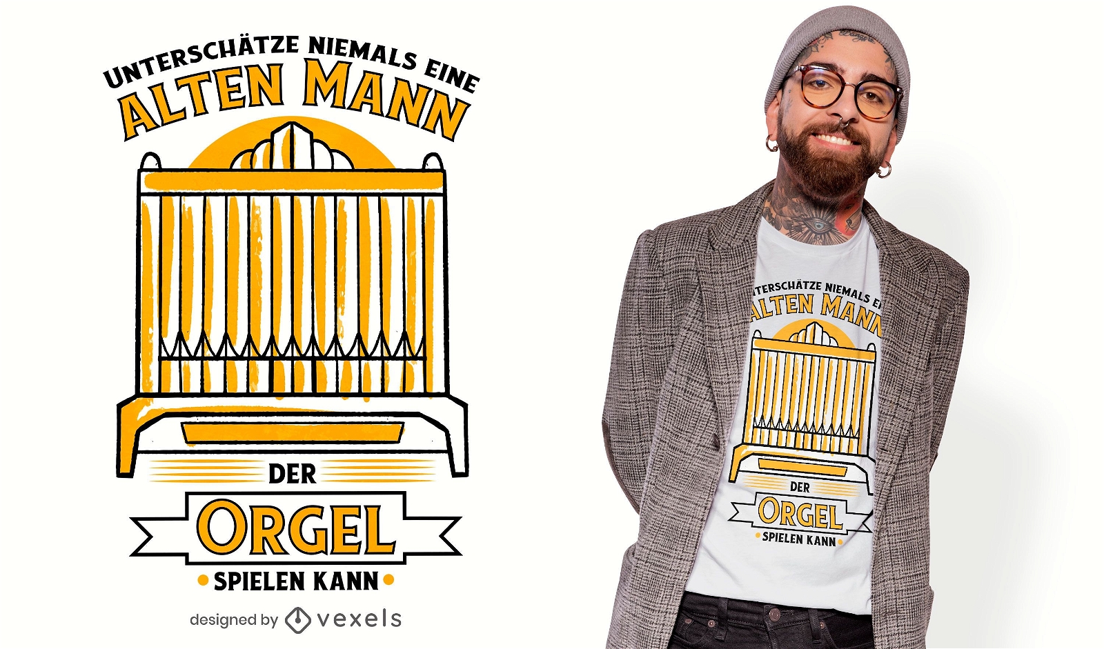 Rohr Orgel Zitat T-Shirt Design