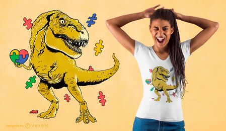T-rex puzzle t-shirt design