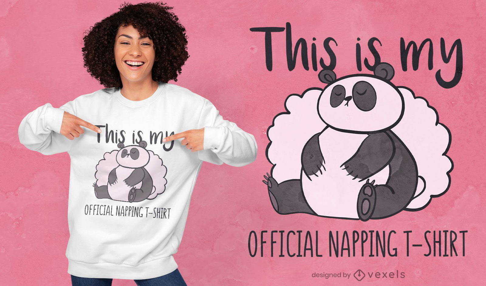 Design oficial da camiseta do panda dormindo