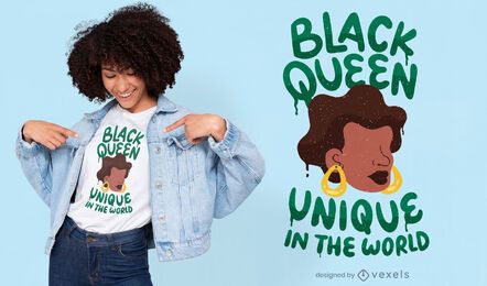 Design exclusivo de camiseta rainha preta