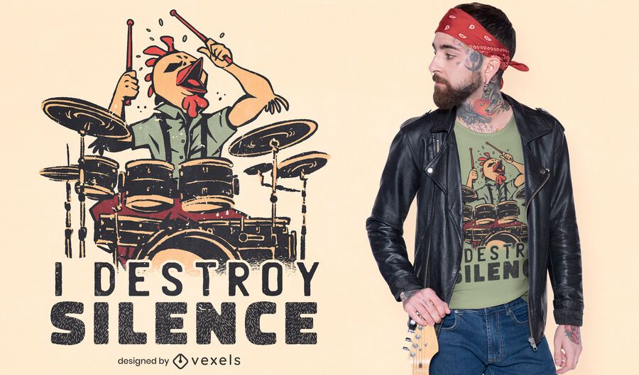 I destroy silence t-shirt design I destroy silence t-shirt design