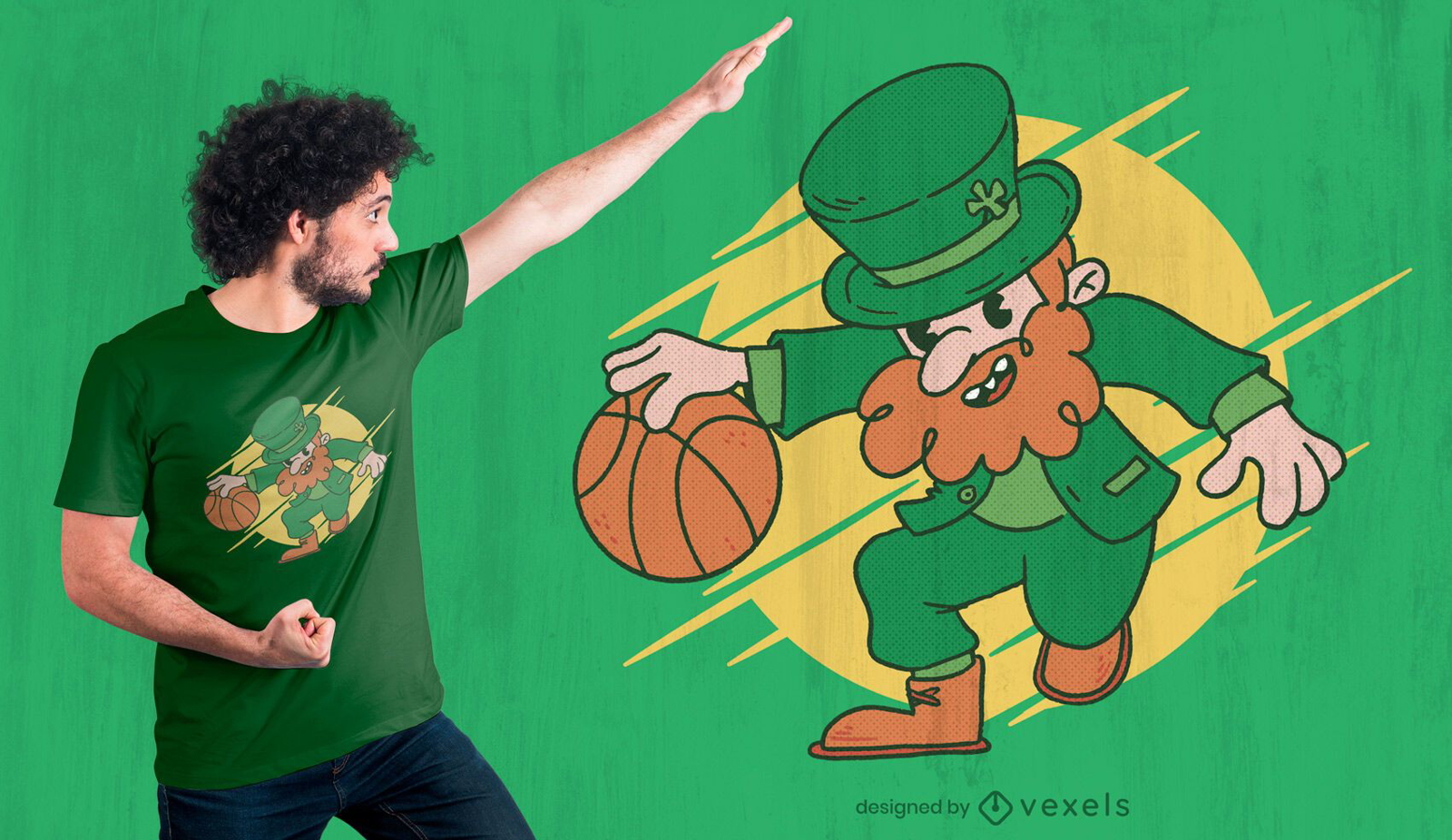 Design de camiseta de basquete Leprechaun