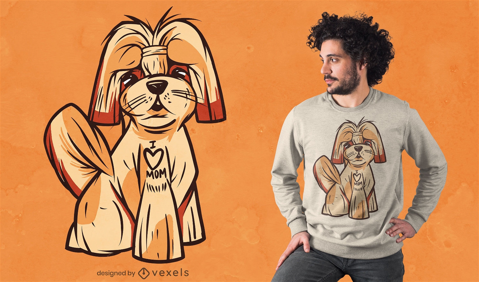 Diseño de camiseta de perro amor mamá