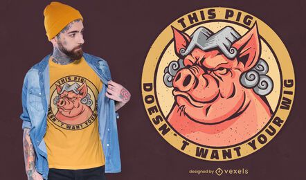 Wig pig t-shirt design