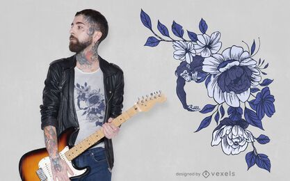 Blaues Affen-T-Shirt Design