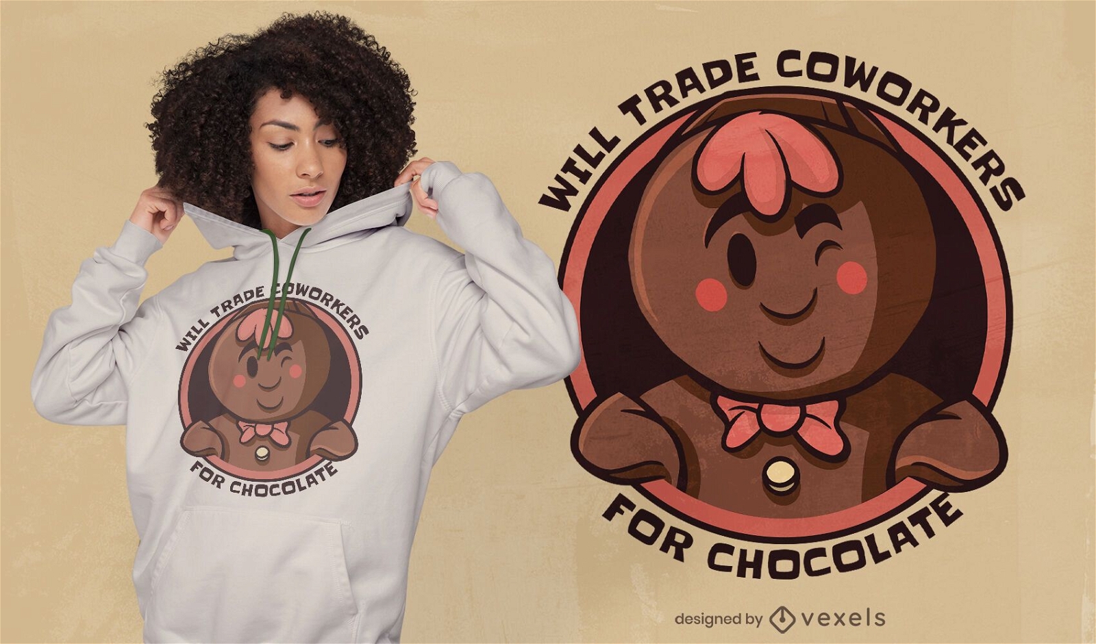 Design de camiseta homem de chocolate