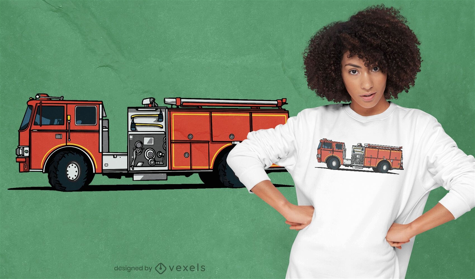 Fire engine t-shirt design