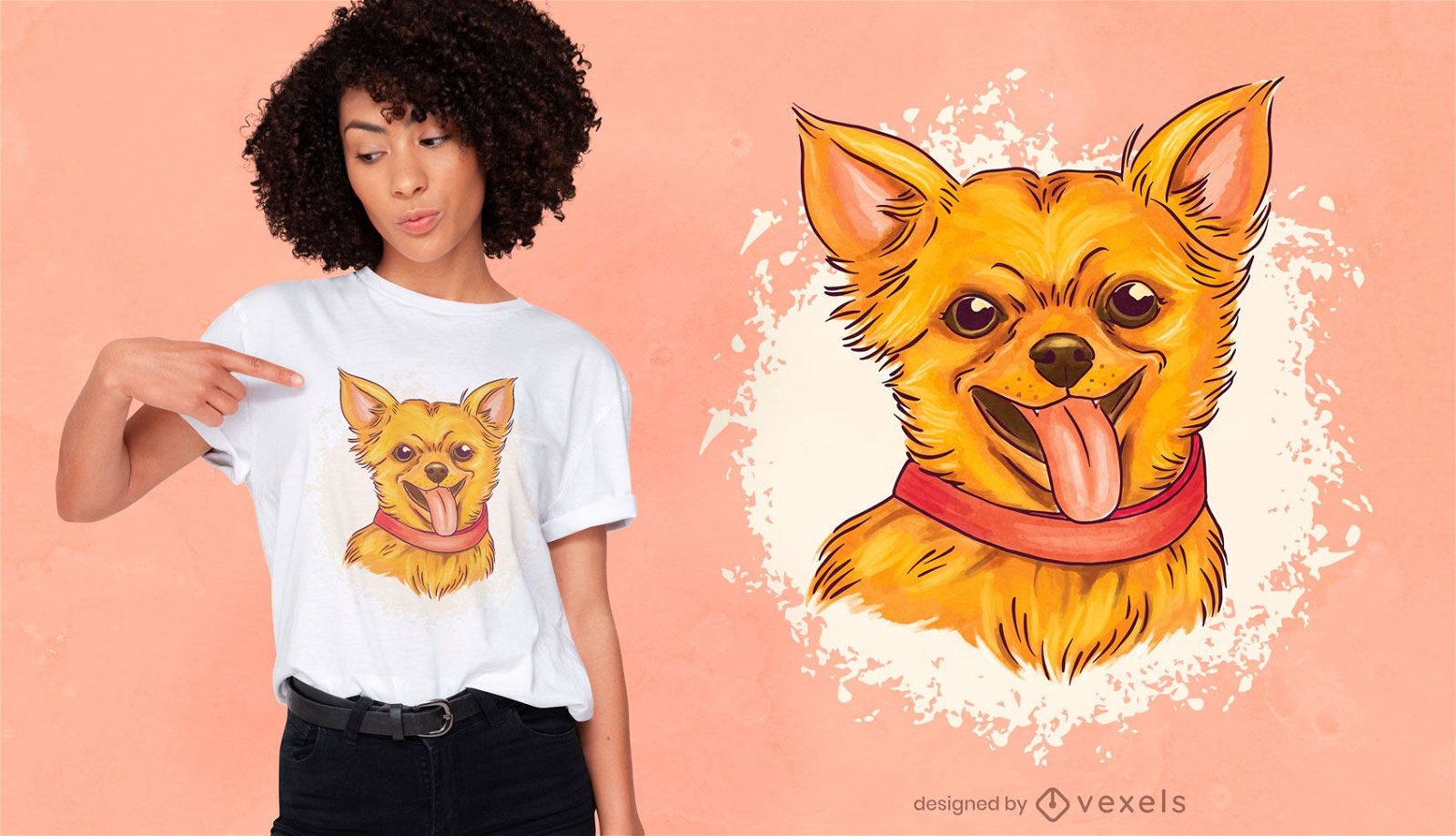 Glückliches Chihuahua-T-Shirt Design