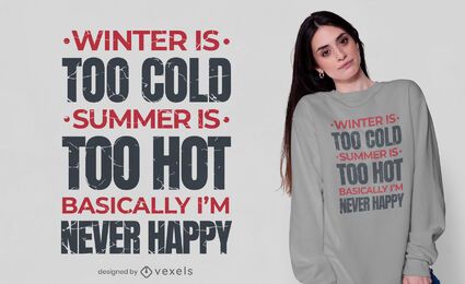 I'm never happy t-shirt design
