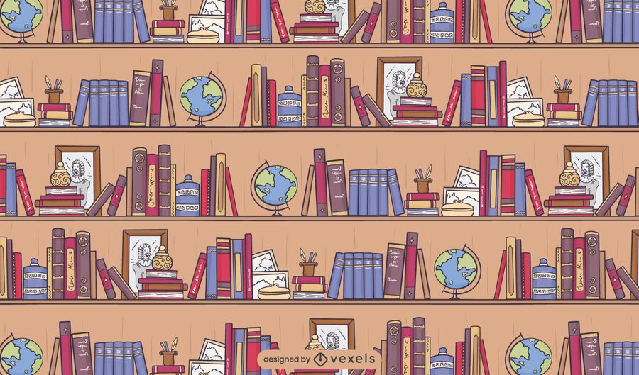 Diseño de patrón de libros de biblioteca Diseño de patrón de libros de biblioteca
