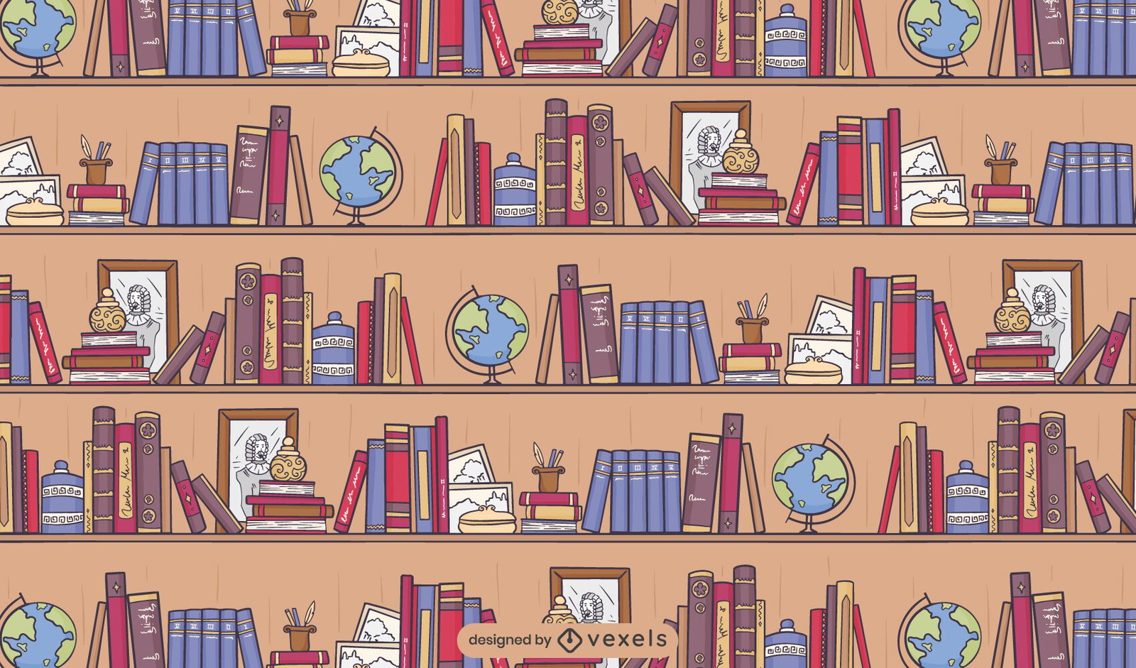 Library books pattern design