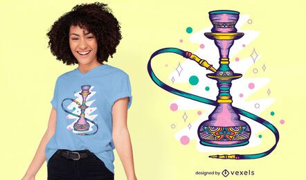 Design brilhante de t-shirt narguile