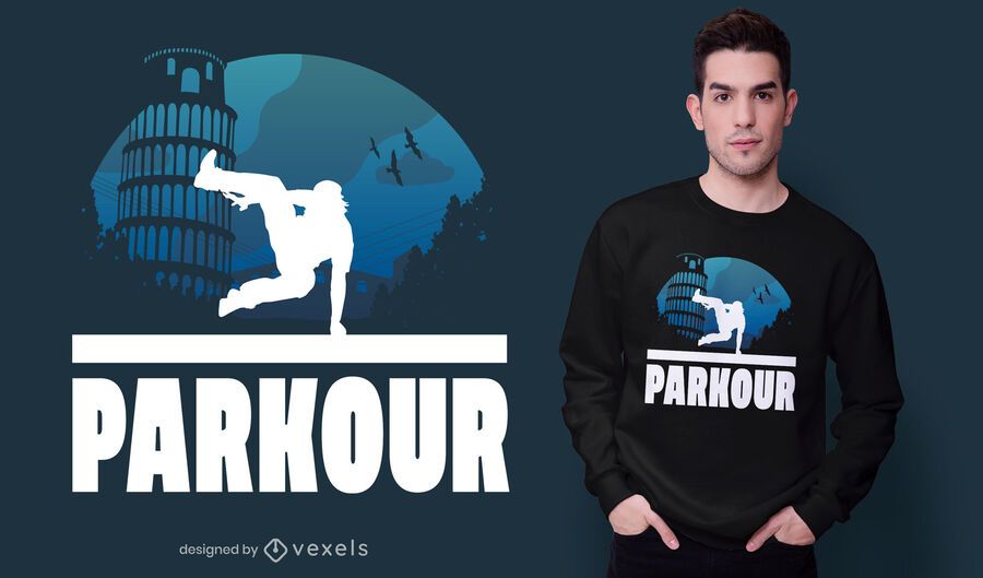 Pisa parkour t-shirt design Pisa parkour t-shirt design