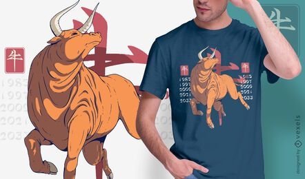 Ox chinese zodiac t-shirt design
