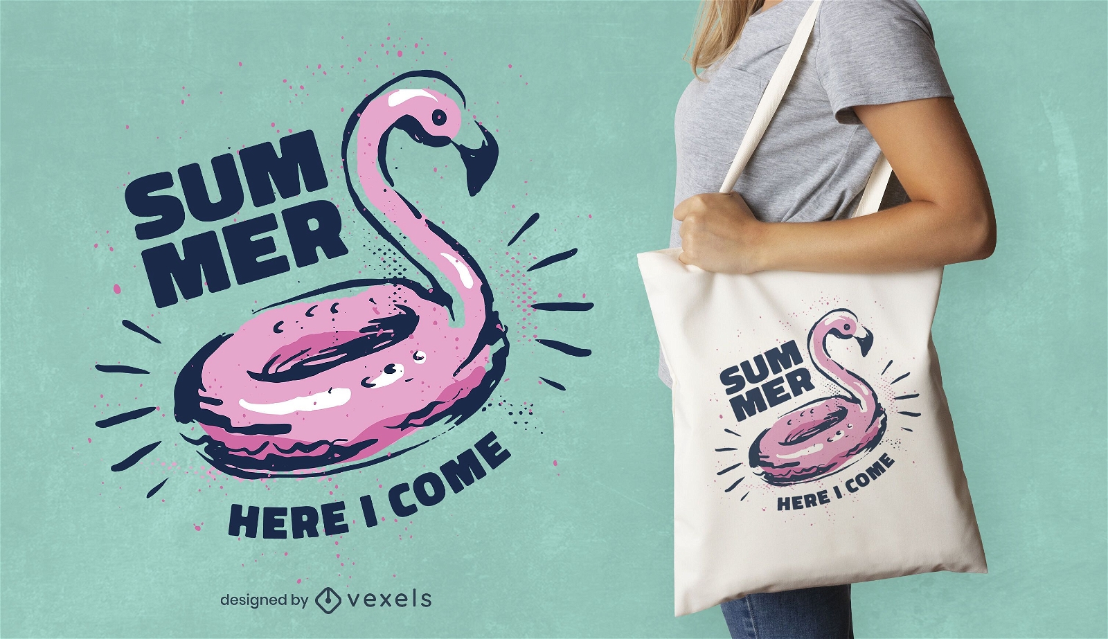 Dise?o de bolso de mano de verano Flamingo