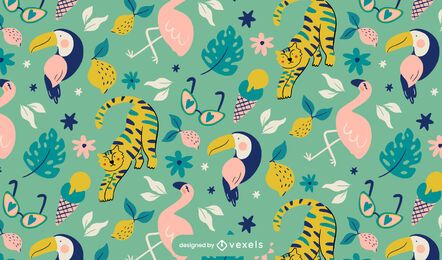 Diseño de patrón tropical
