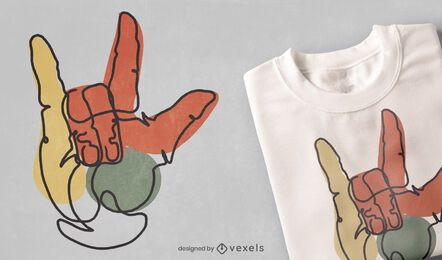 Liebe Geste kontinuierliche Linie T-Shirt Design