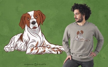 Design de camiseta de cachorro da Brittany