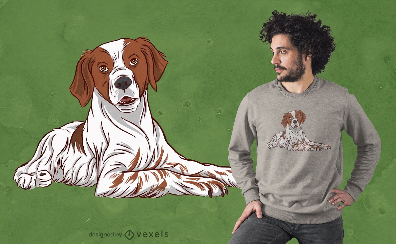 Bretagne Hund T-Shirt Design