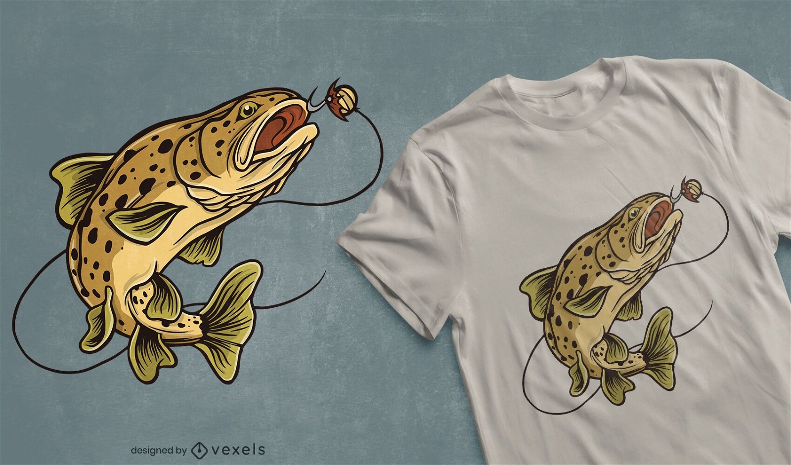 Brown Forelle Fisch T-Shirt Design