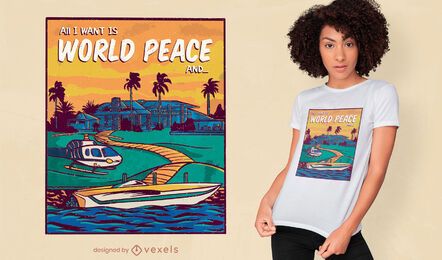 World peace and money t-shirt design World peace and money t-shirt design
