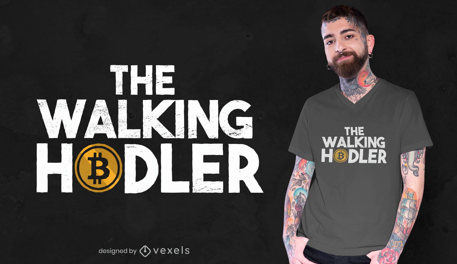 Diseño de camiseta de hodler caminando.