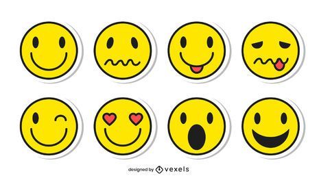 Conjunto de pegatinas emoji