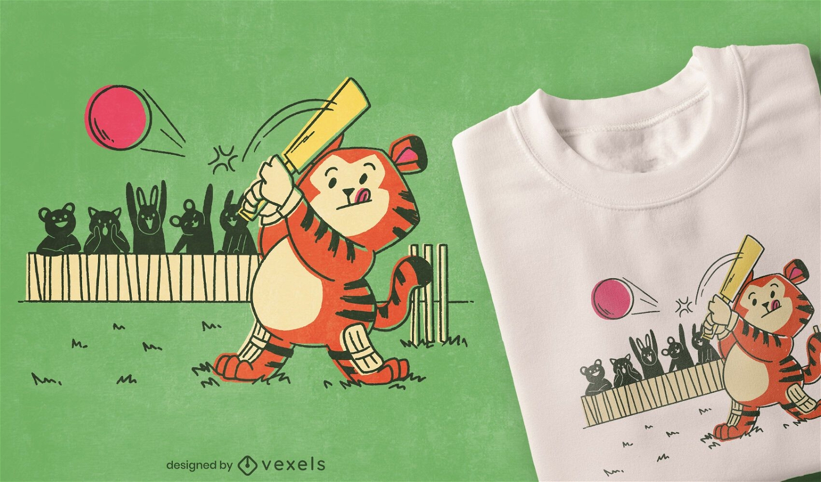 Design de t-shirt Tiger Cricket