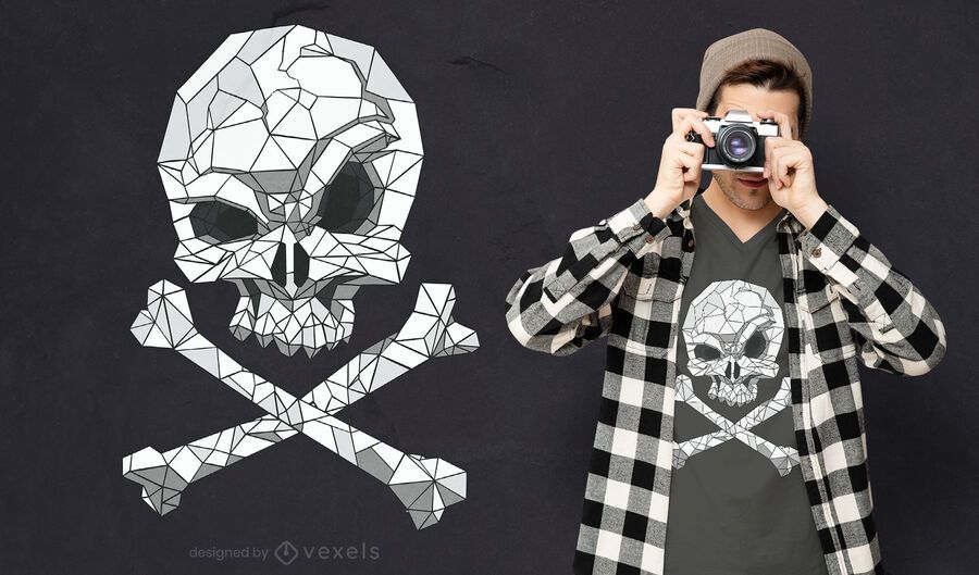 Polygonal skull t-shirt design Polygonal skull t-shirt design