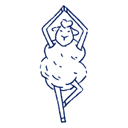 Yoga sheep stroke PNG Design