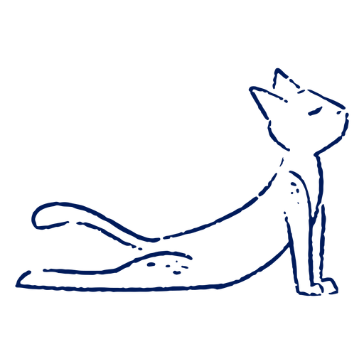 Golpe de gato de yoga Diseño PNG