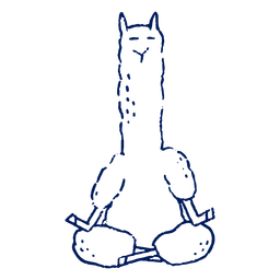 Yoga llama stroke Transparent PNG