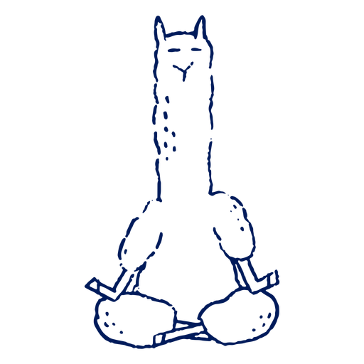 Yoga llama stroke PNG Design