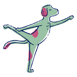 Traço colorido de cão de ioga Transparent PNG