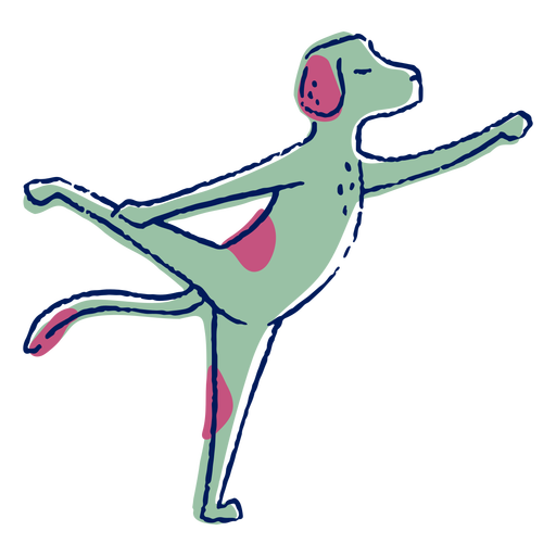 Yoga dog color-stroke