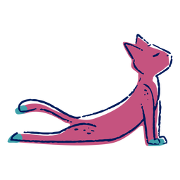 Trazo de color de gato de yoga Transparent PNG