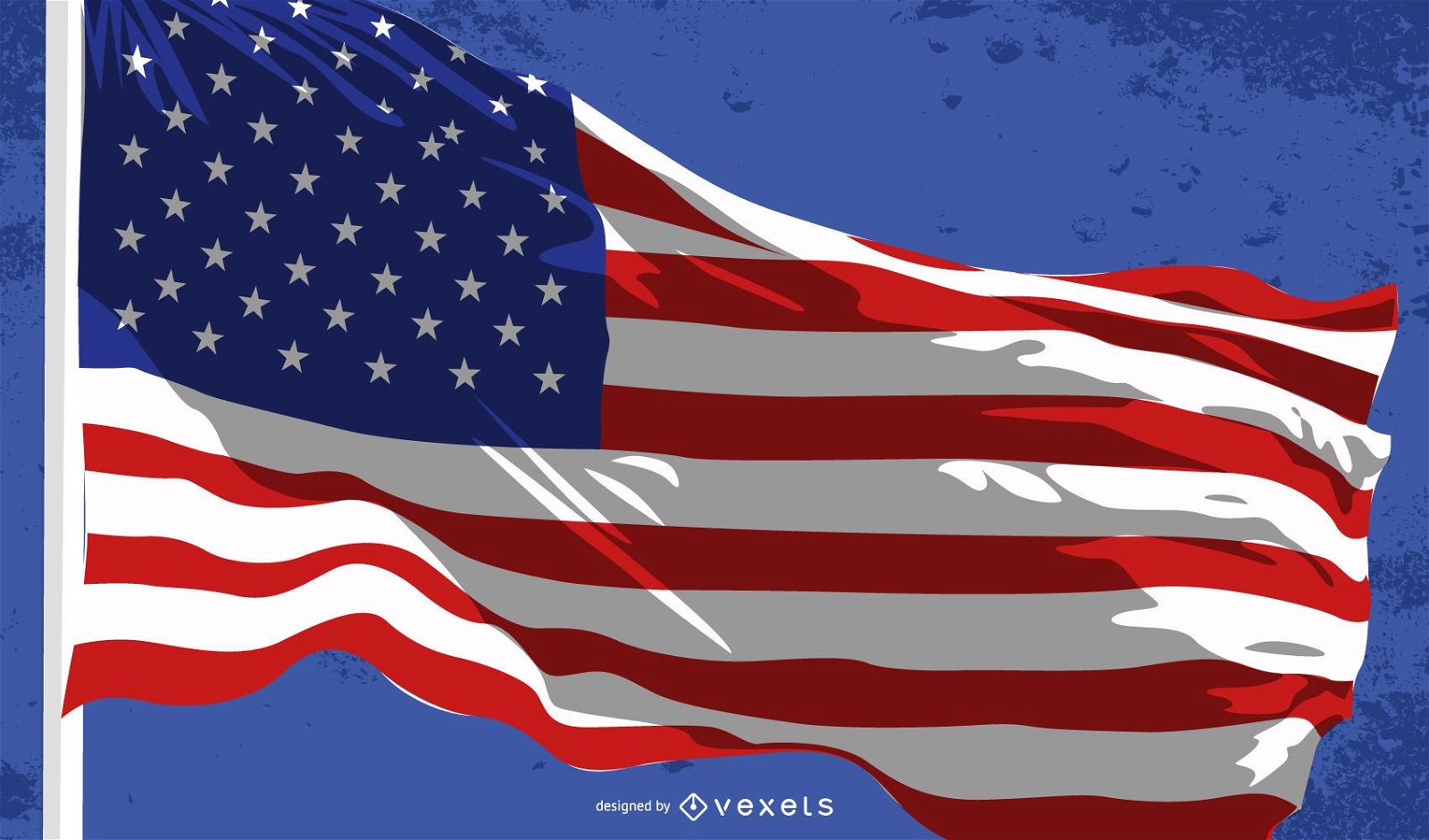 Vector de bandera de Estados Unidos que agita