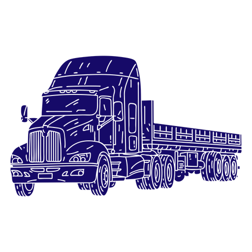 Big truck hand-drawn cut-out PNG Design