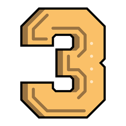 Number three semi-flat PNG Design