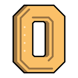 Number zero semi-flat PNG Design