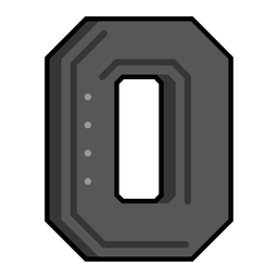 Número zero preto semi-plano Transparent PNG