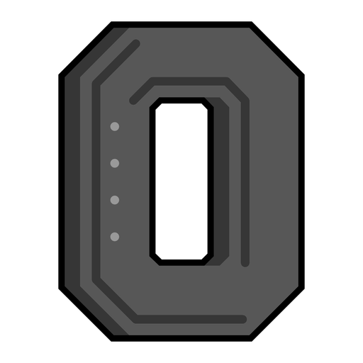 Number zero black semi-flat PNG Design
