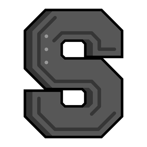 Letter S black semi-flat PNG Design