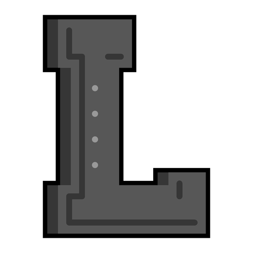 Letter L semi-flat PNG Design