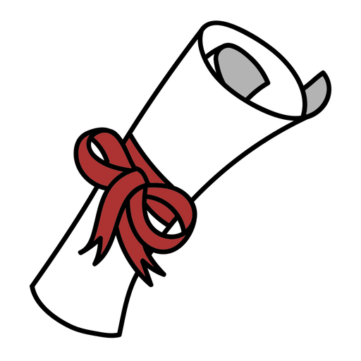 Diploma red string flat Desenho PNG