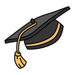 Traditional graduation cap flat