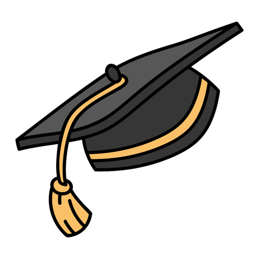 Gorra de graduación tradicional plana Diseño PNG